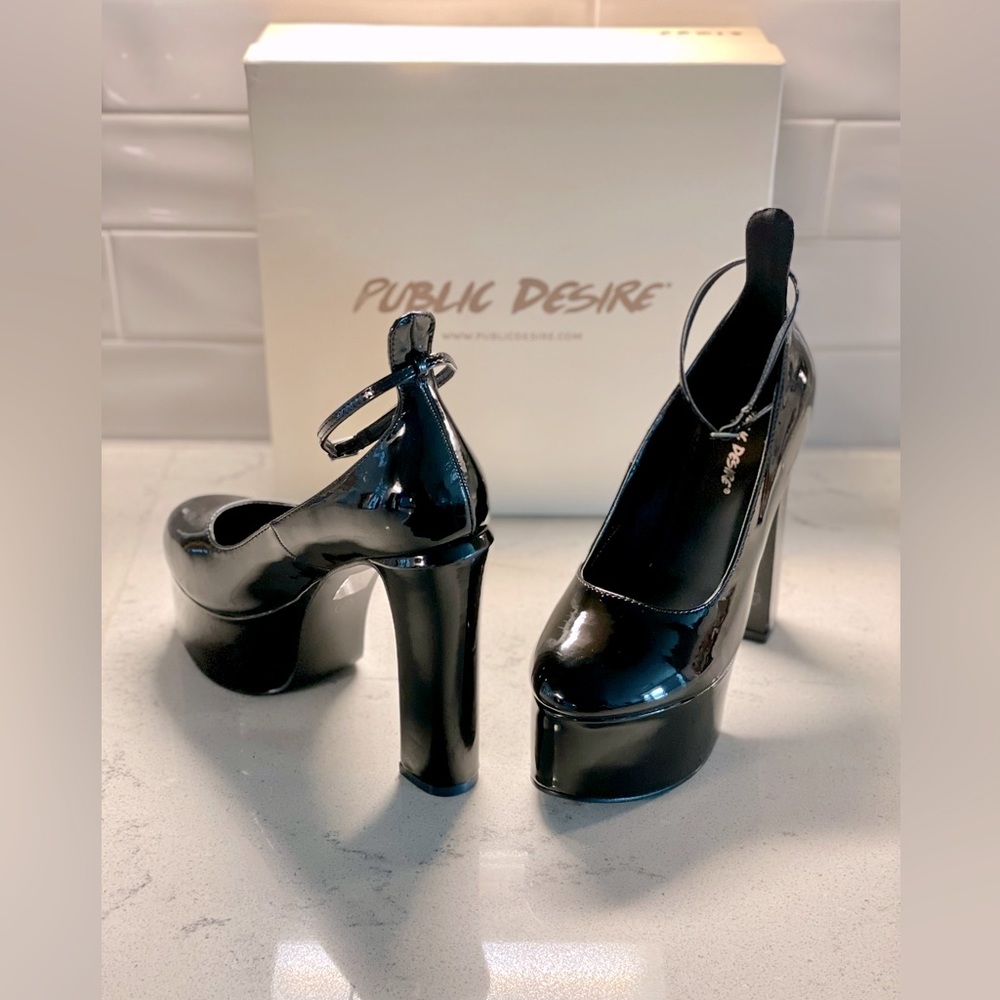 Public Desire Patent Leather Platform Pumps